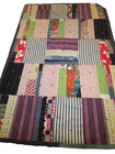 Vintage Patchwork Quilt Size Throw Partly Hand Sewn Hand Tied Throw Size 57 X 37