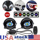 2x Devil Eyes Led Headlights Dynamic Remote 33 Modes Of Lenses Blink Lights
