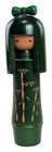 Creative Kokeshi Doll Girl W  Green Bamboo Design By Miyashita Hajime  18cm 7 