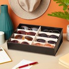8 Slot Sunglass Travel Case For Multiple Pairs Of Glasses  Black  12 7 X 9 8 In