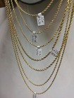 Real 10k Gold Rope Chain Necklace 2 5mm 16   Men Women