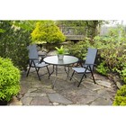 Garden Elements Sienna Patio Table Steel Frame With Glass Top  Gray  40 