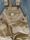 Carhartt Flannel Lined Double Knee Bib Overalls Baby 9 Months Brown Size 9m
