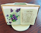 Vintage Porcelain The Lords Prayer Open Book  Vase Flowers Planter Or Tabletop 