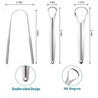 3 Pcs Metal Tongue Scraper  Tongue Scrapers For Adults Kids  Stainless Steel
