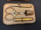 Antique German Celluloid 4 Pc  Sewing Set Case kit etui case As Is A 0