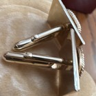 Men s Silver Tone Metal Cufflinks Pair  Bullet Back Toggle Back Style