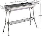 Folding Bbq Grill Barbeque Grill Stainless Steel Outdoor Charcoal Large Portable