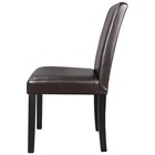 Dining Chair Set Of 8 Pu Leather Armless Side Chairs With Solid Wood Legs Brown 