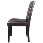 Set Of 8 Dining Chairs Elegant Design Home Dining Parson Brown Leather 36  H 