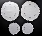 Gorgeous Lot Of  8  Vintage White  Embroidered Doilies Excellent Condition 