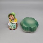 Vintage Salt And Pepper Shakers Woman Beer On Stand Made In Japan