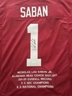 Nick Saban Signed Alabama Crimson Tide Custom Pro Style Stat Jersey Jsa Coa