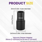 Satuy 2pcs Universal Vacuum Hose Adapter  1-3 8  To 1-1 4  Plastic Black