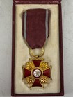 Vintage Wwii Polish Enamel Gold Cross Of Merit For Prl Medal Award