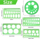 5pcs Circle Template Measuring Geometry Ruler Geometric Drawings Stencils