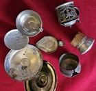 8 Antique-vintage Metal Lids Tops Stopper Coffee Decanter Syrup Sugar Decor bar
