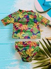 Lily   Dan 2 Piece Swimsuit Rash Guard Shirt Bottoms Short Sleeve Girls 18 Month