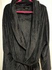 Men s Ross Michael s Belted Plush Bathrobe Black Size Large Shawl Collar Size Xl