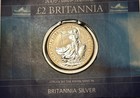 2002  Gb 2 Pound - Britannia 999 9 Silver- Rare Issue Carded By Mint - Comb Ship