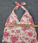 Lands End Tankini Top Women 10 Halter Swimsuit Paisley Pink Adjustable Beach Y2k