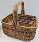 Vintage Early Century Handmade Large Wicker Shopping Basket 15x 11    With Handle
