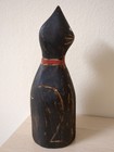 Vtg Folk Art  Wolf Creek Black Cat Primitive Style 10    Signed Carol Altenhein