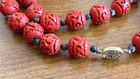 Cinnabar Red Cloisonne Cloisonn    23 5    Length Carved Floral