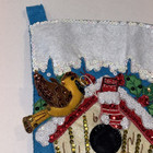 Bucilla 18 Felt Christmas Stocking Finished Completed Christmas Birds Birdhouse