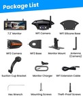Auto-vox Wireless Rv Rear  side Cameras  7 2  Dvr Triple Split Monitor   Bracket