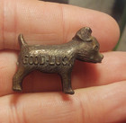 Rare 1940s Ideal Dog Food Metal Good Luck Charm Boston Terrier Small Dog