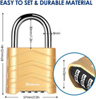 Combination Lock  4 Digit Heavy Duty Padlock Metal Outdoor  Weatherproof Alloy L