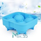 2x Silicone Ice Cubes Tray Mold 4 Round Ball Sphere Ball Maker Bourbon Whiskey 