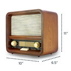 Fuse Real Wood Exterior Vintage Retro Bluetooth  Am fm Radio  Speaker
