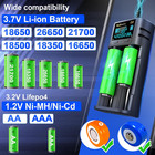Swanlake 18650 Battery Charger 2 Bay Intellicharge Lcd Display Charger For Recha