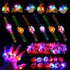 62pcs Halloween Party Favors For Kids glow Rings Necklaces Bracelets light Up   