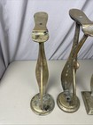  3  Antique Solid Brass Cobbler Shoe Shine Stand Barber Shop Foot Rest 16   