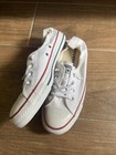 Converse Chuck Taylor All Star White Low Top Sneakers Red Stripe Women   s Size 8