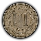 1865 3c Nickel Three-cent Piece - Clashed Die - Xf - Sku-y6557