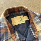 Vintage Flannel Mens Medium Brown Blue 1970s 70s Sears Fieldmaster Shirt Jacket
