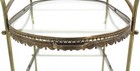 Two Tier Brass   Glass Serving Cart Table With Removable Serving Trays