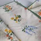 Vtg 4 Napkin Lot Set Floral White Windowpane 70cottagecore Country Chic 18 X 18