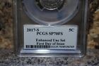 2017-s 5c Pcgs Sp70fs Enhanced Unc Set First Day Of Issue