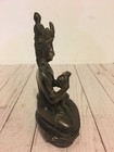 Vintage Indian Buddhist Solid Brass Bronze Tone Meditating Religious Figurine 