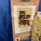 Vintage 1977 Sleeping Owl Caron Latch Hook Pattern 20  X 27     70s Double Owl Kit