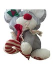 Vintage 1987 Fisher Price Puffalump Grey Christmas Mouse W candy Cane Plush