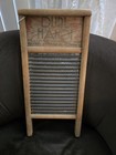 Vintage Small Dubl Handi Washboard Travel Suit Case Size   18  X 8 5 