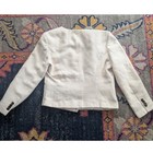 Ann Taylor Cream Textured Tweed Crop Blazer Jacket Gold Fleck Office Career Sz 2
