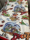 80s Vtg Disney s Duck Tales Cartoon Printed Fleece Blanket Sateen Edge 70  X 88 