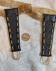 2 Pair Vintage Shoe Embellishments Rhinestone Leather